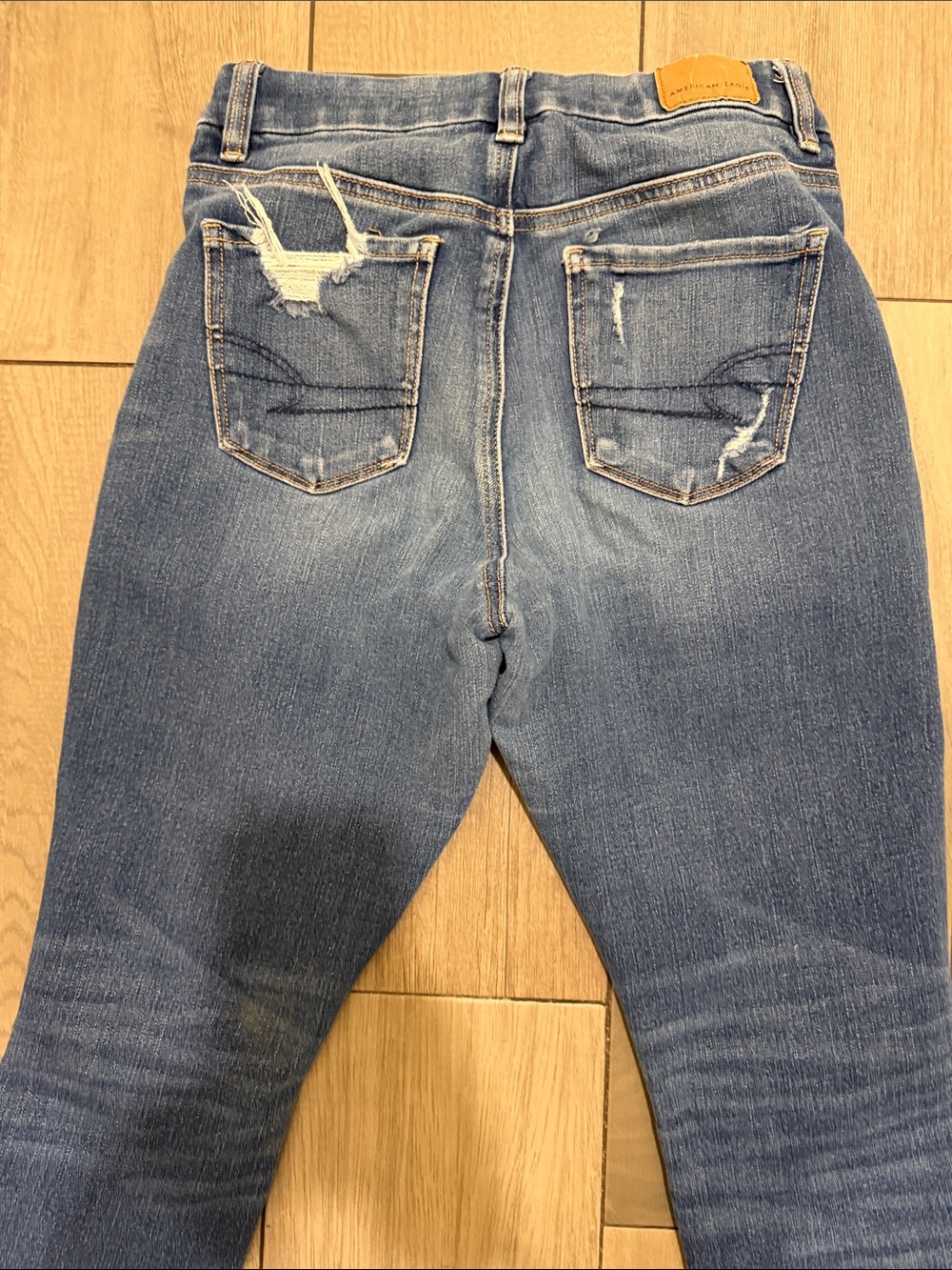 American Eagle Outfitters Womens Ripped Blue Skinny Jeans - Picture 9 of 11